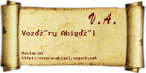 Vozáry Abigél névjegykártya